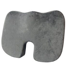 Ergonomic Memory Foam Seat Cushion With Soft Grey Cover For Comfort & Support